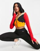 Puma By June Ambrose Long Sleeved Crop Top In Red Multi