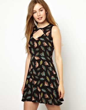 Poppy Lux Butterfly Print Dress - Black Butterfly Prin