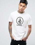 Volcom Circle Stone Logo T-shirt In White Paint - White
