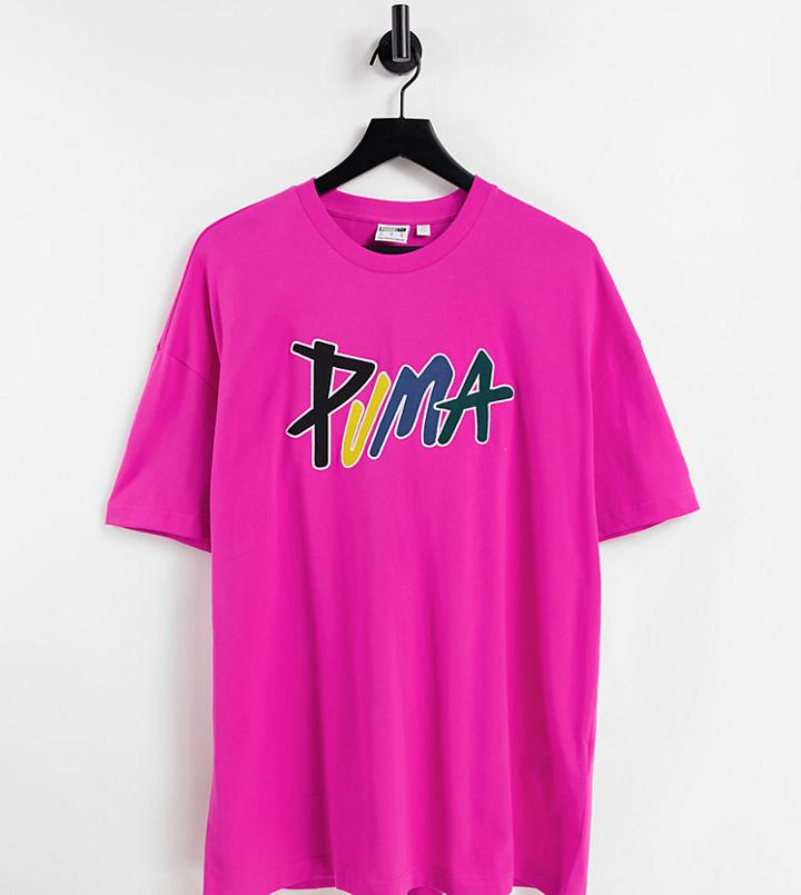 Puma Boxy Skate T-shirt In Raspberry-red