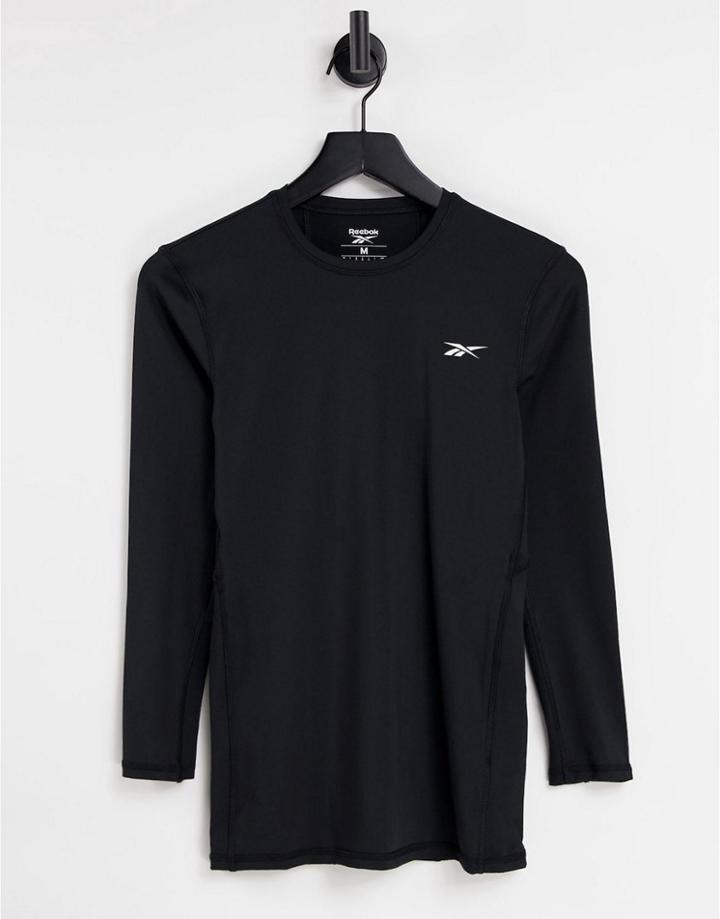 Reebok Workout Ready Compression Long Sleeve Top In Black