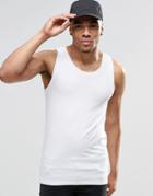 Asos Extreme Muscle Vest In White - White