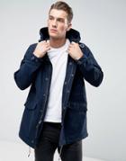 Abercrombie & Fitch Hooded Parka Cotton/nylon In Navy - Navy