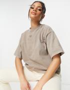 Reebok Natural Dye Center Logo T-shirt In Trek Gray-green