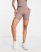 River Island Jacquard Legging Short In Brown - Part Of A Set