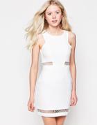 Daisy Street Dress With Mesh Inserts - White
