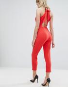 Oh My Love Jumpsuit With Bow Back - Red