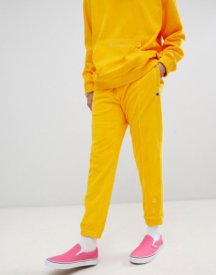 Champion Velour Joggers In Yellow - Yellow