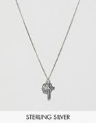 Asos Design Sterling Silver Necklace With St Christopher And Cross Pendants