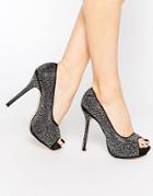 Ravel Peeptoe Platform Heeled Shoes - Black