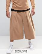 Reclaimed Vintage Culottes In Faux Wool - Black
