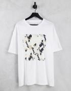 Topman Oversized T-shirt With Sublimated Chest Box Print In White
