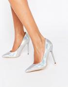 Public Desire Josie Silver Irridescent Pumps - Silver Mermaid