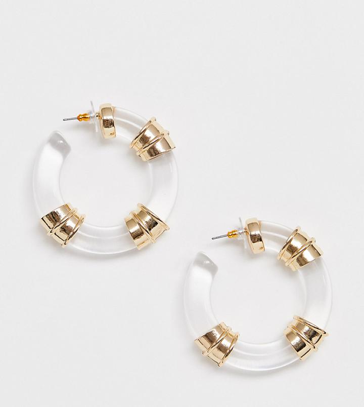 Aldo Coryan Clear Gold Banded Hoop - Clear