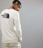 The North Face Easy Long Sleeve Top Back Logo Print Exclusive To Asos In Vintage White - Cream