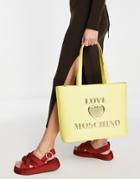 Love Moschino Heart Logo Tote Bag In Light Yellow
