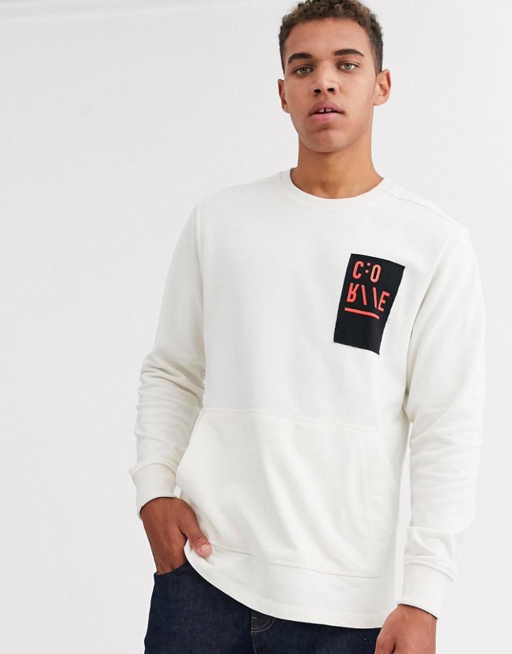 Jack & Jones Core Oversized Crew Neck Sweat In Off White