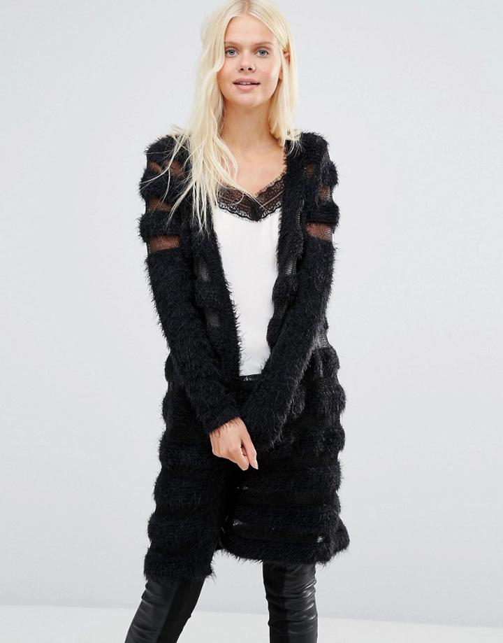 Y.a.s. Medusa Knit Longline Cardigan - Black