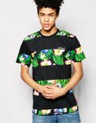 Asphalt Yacht Club T-shirt With Paradise Stripe - Black