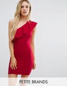 Missguided Petite Ruffle One Shoulder Dress - Red