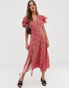 French Connection Cerisier Tea Dress-red