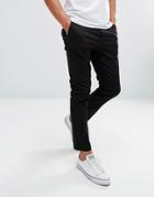 Asos Design Skinny Cropped Chinos In Black