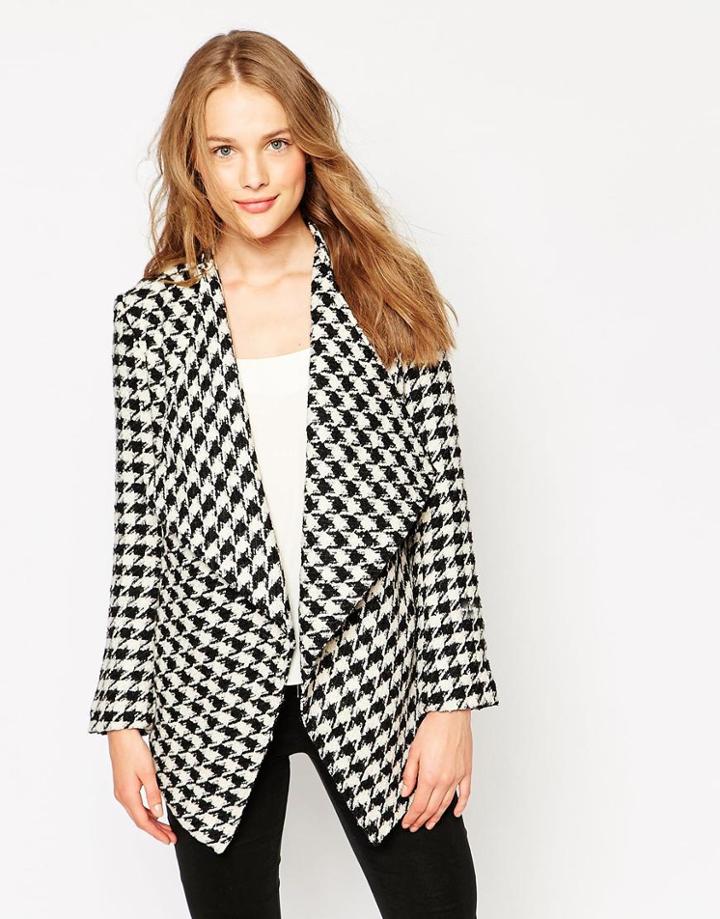 Jovonna Phoebe Wrap Coat - Dogtooth