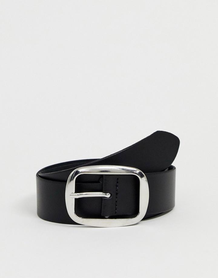 Asos Design Leather Jeans Belt-black