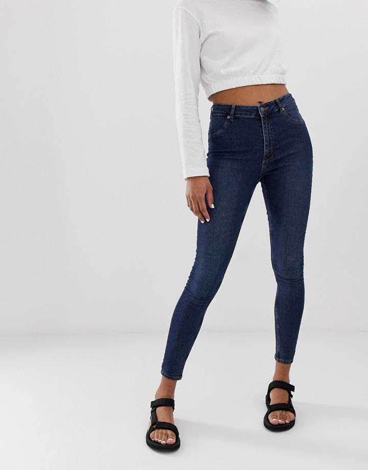 Cheap Monday Spray On High Waist Organic Cotton Skinny Jeans-blue