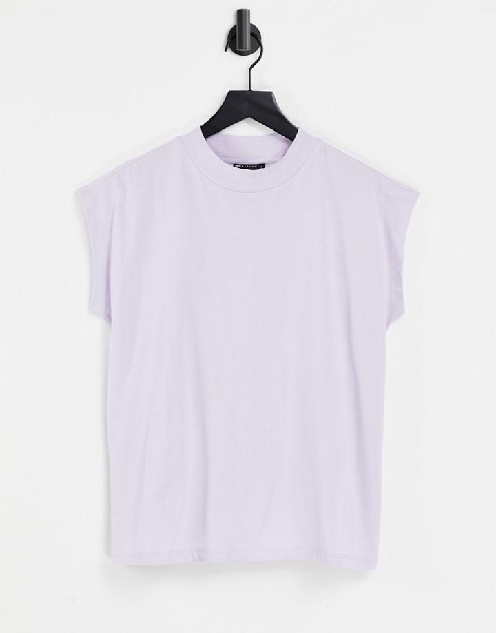 Asos Design Boxy Sleeveless T-shirt In Lilac-purple