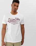Esprit T-shirt With Denim Vibes - White