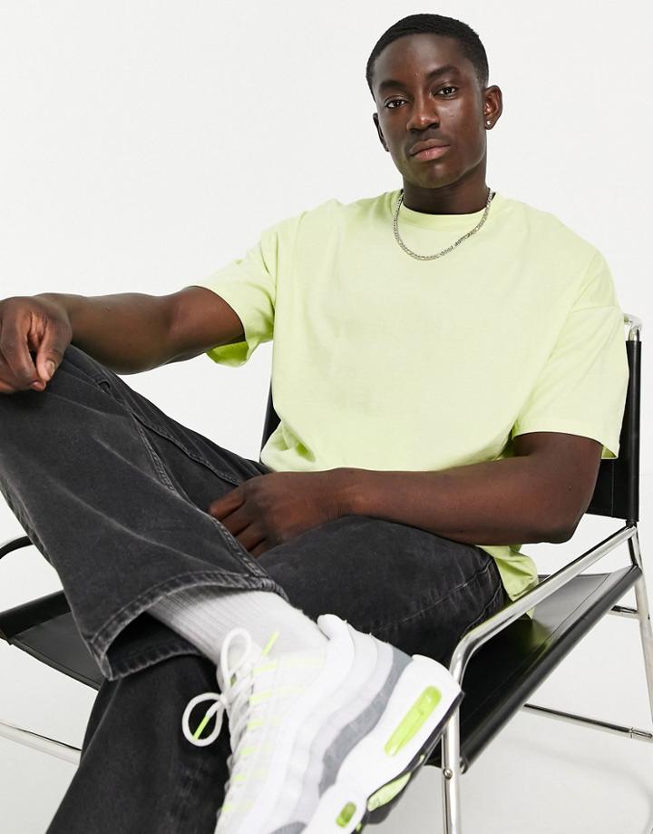 Asos Design Oversized T-shirt With Crew Neck In Lime-green