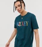 Asos Design Tall Mickey Relaxed T-shirt With Retro Print - Green