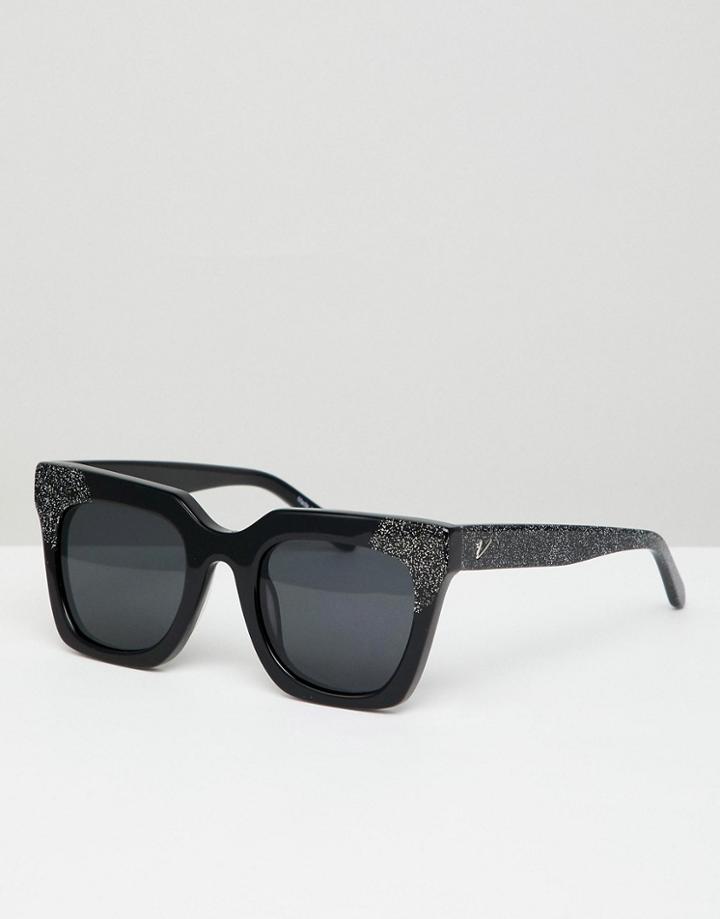 Vow London Riley Square Sunglasses In Black - Black