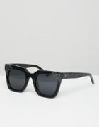 Vow London Riley Square Sunglasses In Black - Black