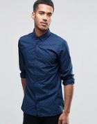 Jack & Jones Long Sleeved Shirt With Bird Print - Navy