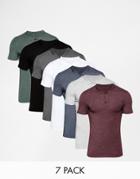 Asos Extreme Muscle Jersey Polo 7 Pack Save 29% - Multi