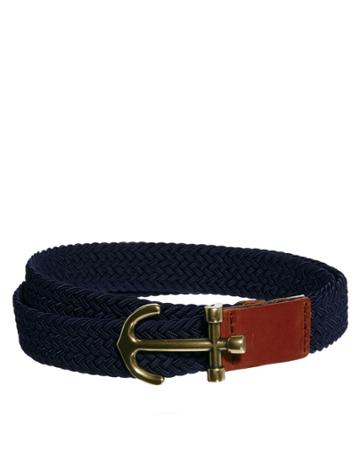 Asos Web Belt With Anchor Buckle