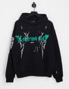 The Couture Club Hoodie In Black With Gothic Logo Print