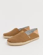 Toms Stamp Down Espadrilles In Mustard Canvas - Yellow