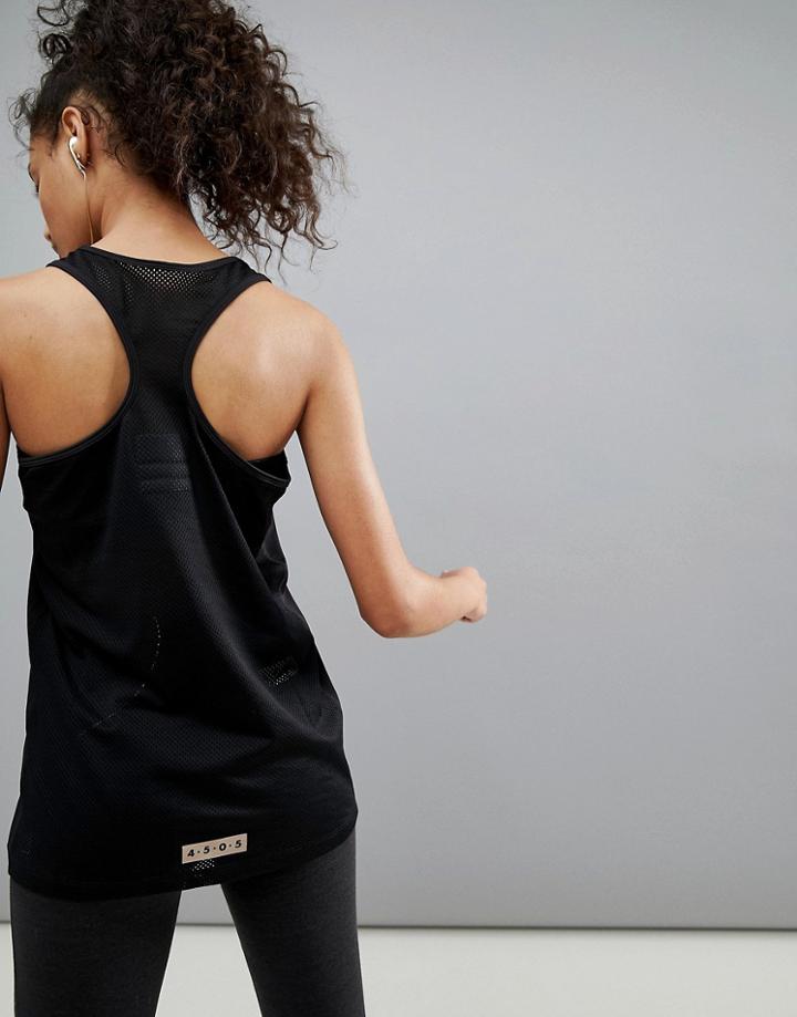 Asos 4505 Tank Top In Loose Fit With Mesh Racer Back - Black