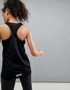 Asos 4505 Tank Top In Loose Fit With Mesh Racer Back - Black