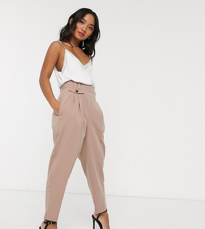 Asos Design Petite Tailored High Waist Balloon Pants-pink