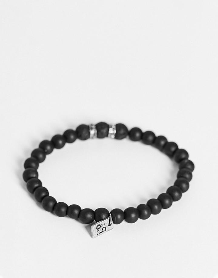 Icon Brand Beaded Bracelet In Black
