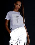 Asos Design T-shirt In Reflective Rose Print In Organic Cotton - Black