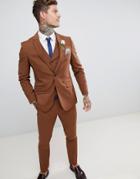 Harry Brown Wedding Slim Fit Super Soft Suit Jacket - Brown