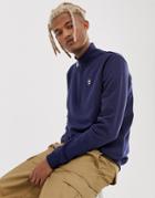 Fila Palermo 1/4 Zip Sweatshirt With Small Logo In Navy - Navy