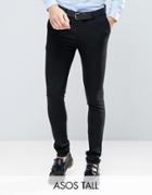 Asos Tall Super Skinny Suit Pants In Black - Black