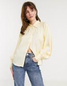 In Wear Camelia Volume Sleeve Shirt In Yellow-white