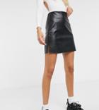 Collusion Pu A-line Mini Skirt In Black